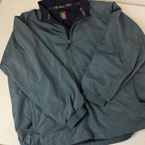 Sunice Vintage Golf 1/2 half Zip Windbreaker Pocket Gray Mens XXL 2XL 80s Jacket - Picture 11 of 15